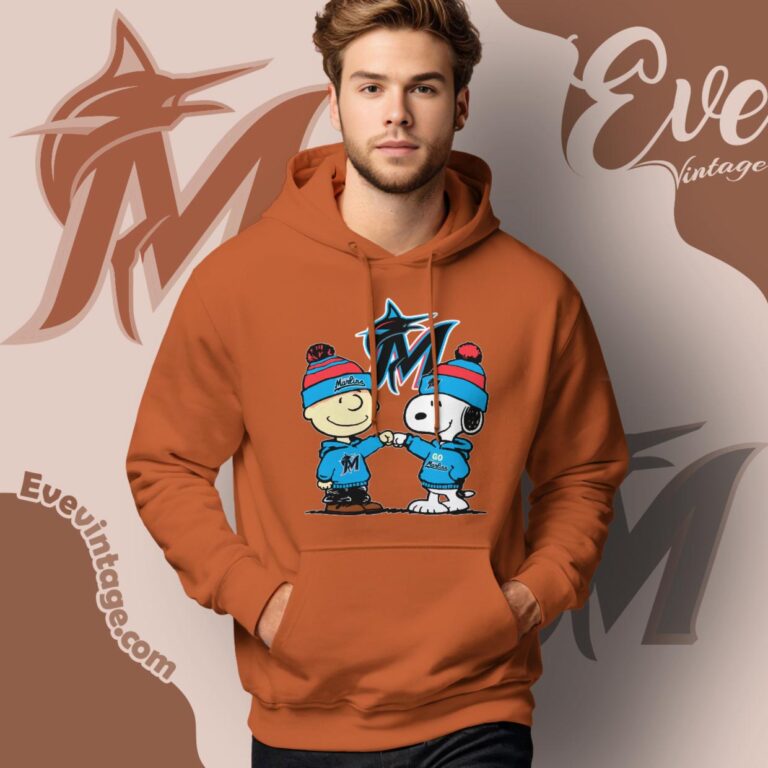 Charlie Brown And Snoopy Miami Marlins Shirt Hoodie Charlie Brown And Snoopy Miami Marlins Shirt Hoodie