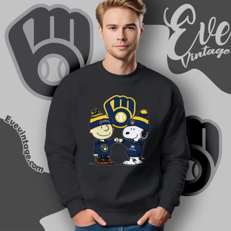 Charlie Brown And Snoopy Milwaukee Brewers Shirt Sweatshirt Charlie Brown And Snoopy Milwaukee Brewers Shirt Sweatshirt