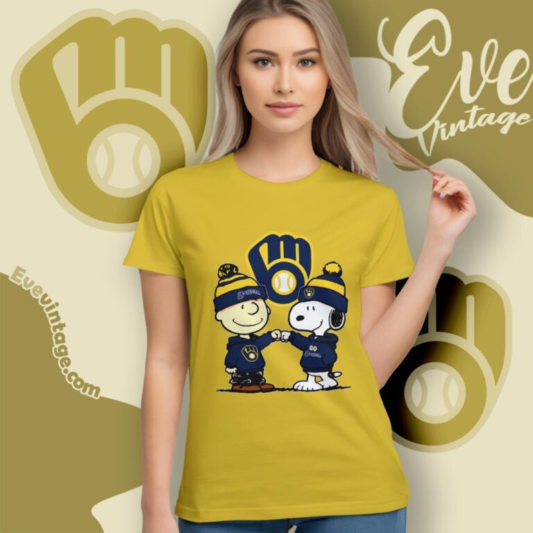 Charlie Brown And Snoopy Milwaukee Brewers Shirt Women T Shirt Charlie Brown And Snoopy Milwaukee Brewers Shirt Women T Shirt