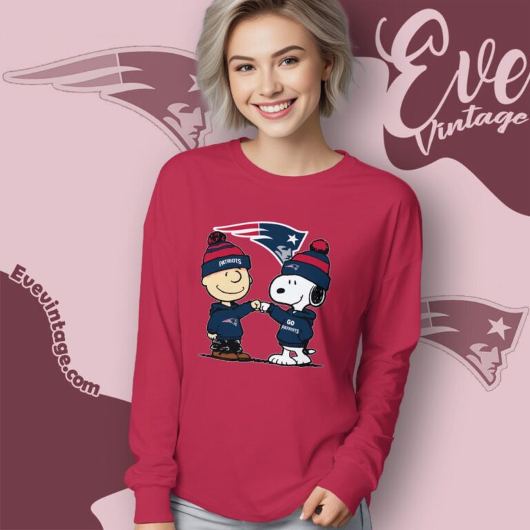 Charlie Brown And Snoopy New England Patriots Shirt Long Sleeve Tee Charlie Brown And Snoopy New England Patriots Shirt Long Sleeve Tee