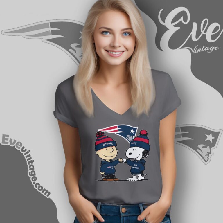 Charlie Brown And Snoopy New England Patriots Shirt V Neck TShirt Charlie Brown And Snoopy New England Patriots Shirt V Neck TShirt