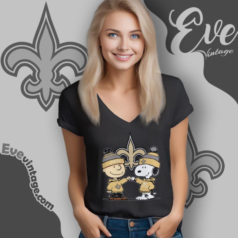 Charlie Brown And Snoopy New Orleans Saints Shirt V Neck TShirt Charlie Brown And Snoopy New Orleans Saints Shirt V Neck TShirt