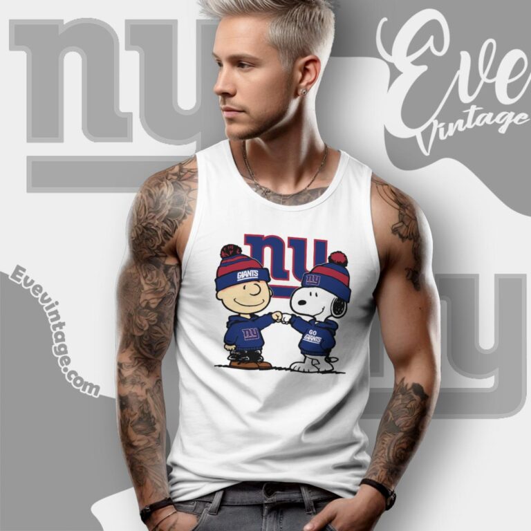 Charlie Brown And Snoopy New York Giants Shirt Tank Top Racerback Charlie Brown And Snoopy New York Giants Shirt Tank Top Racerback