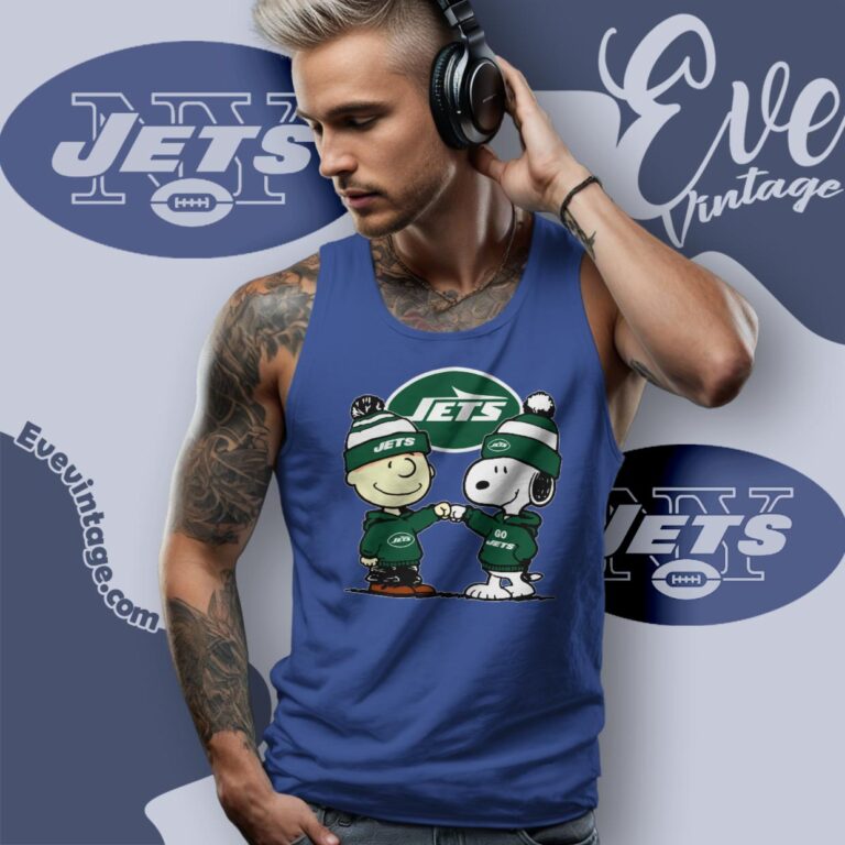 Charlie Brown And Snoopy New York Jets Shirt Tank Top Racerback Charlie Brown And Snoopy New York Jets Shirt Tank Top Racerback