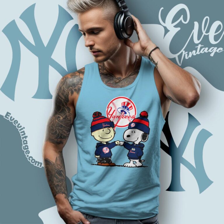 Charlie Brown And Snoopy New York Yankees Shirt Tank Top Racerback Charlie Brown And Snoopy New York Yankees Shirt Tank Top Racerback