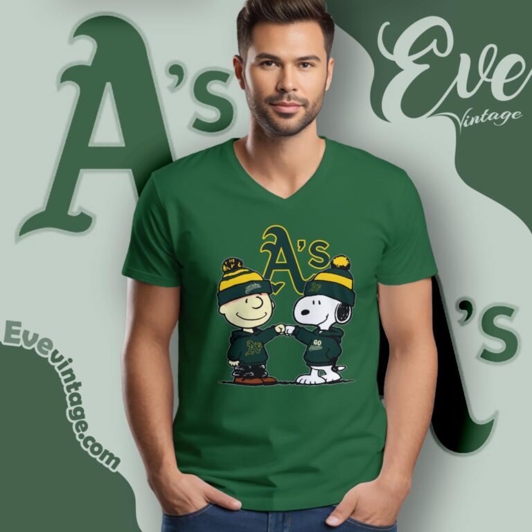 Charlie Brown And Snoopy Oakland Athletics Shirt V Neck TShirt Charlie Brown And Snoopy Oakland Athletics Shirt V Neck TShirt