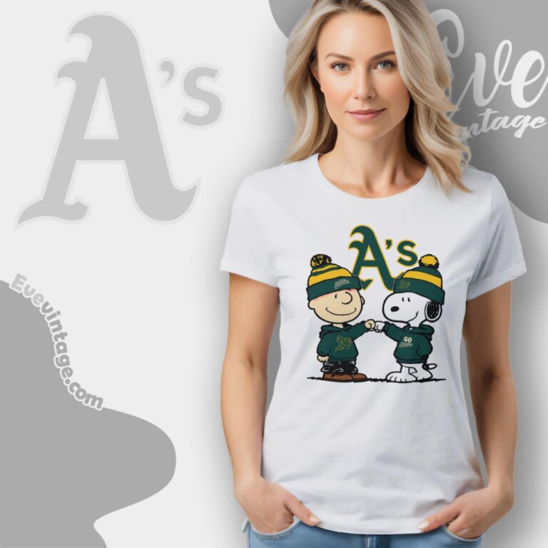 Charlie Brown And Snoopy Oakland Athletics Shirt Women T Shirt Charlie Brown And Snoopy Oakland Athletics Shirt Women T Shirt