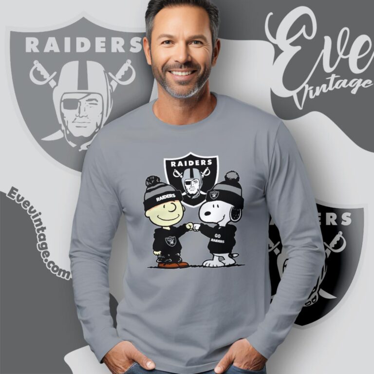 Charlie Brown And Snoopy Oakland Raiders Shirt Long Sleeve Tee Charlie Brown And Snoopy Oakland Raiders Shirt Long Sleeve Tee