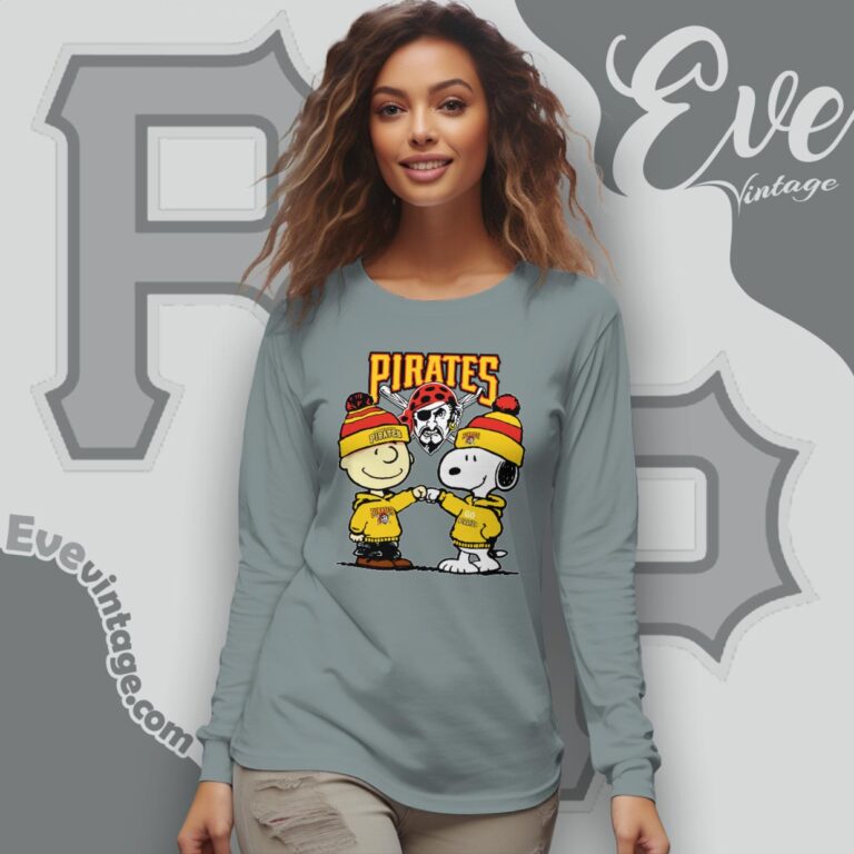 Charlie Brown And Snoopy Pittsburgh Pirates Shirt Long Sleeve Tee Charlie Brown And Snoopy Pittsburgh Pirates Shirt Long Sleeve Tee