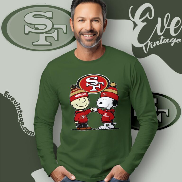 Charlie Brown And Snoopy San Francisco 49ers Shirt Long Sleeve Tee Charlie Brown And Snoopy San Francisco 49ers Shirt Long Sleeve Tee