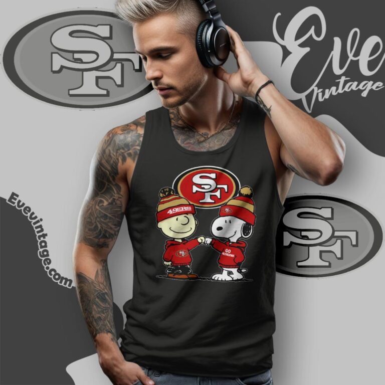 Charlie Brown And Snoopy San Francisco 49ers Shirt Tank Top Racerback Charlie Brown And Snoopy San Francisco 49ers Shirt Tank Top Racerback