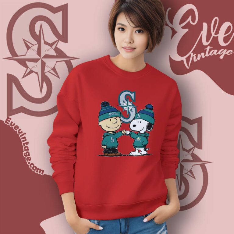 Charlie Brown And Snoopy Seattle Mariners Shirt Sweatshirt Charlie Brown And Snoopy Seattle Mariners Shirt Sweatshirt