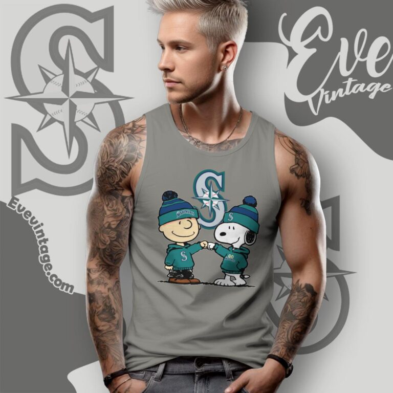 Charlie Brown And Snoopy Seattle Mariners Shirt Tank Top Racerback Charlie Brown And Snoopy Seattle Mariners Shirt Tank Top Racerback