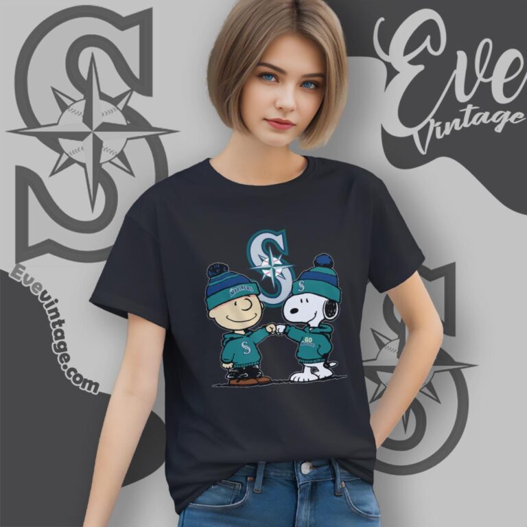 Charlie Brown And Snoopy Seattle Mariners Shirt Women T Shirt Charlie Brown And Snoopy Seattle Mariners Shirt Women T Shirt