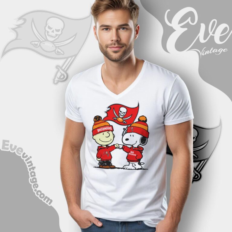 Charlie Brown And Snoopy Tampa Bay Buccaneers Shirt V Neck TShirt Charlie Brown And Snoopy Tampa Bay Buccaneers Shirt V Neck TShirt