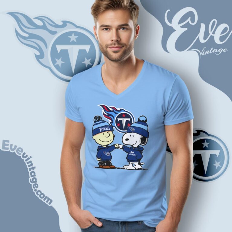 Charlie Brown And Snoopy Tennessee Titans Shirt V Neck TShirt Charlie Brown And Snoopy Tennessee Titans Shirt V Neck TShirt