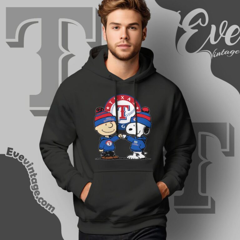 Charlie Brown And Snoopy Texas Rangers Shirt Hoodie Charlie Brown And Snoopy Texas Rangers Shirt Hoodie
