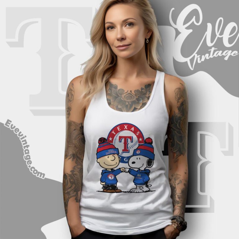 Charlie Brown And Snoopy Texas Rangers Shirt Tank Top Racerback Charlie Brown And Snoopy Texas Rangers Shirt Tank Top Racerback