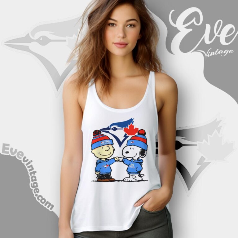 Charlie Brown And Snoopy Toronto Blue Jays Shirt Tank Top Racerback Charlie Brown And Snoopy Toronto Blue Jays Shirt Tank Top Racerback