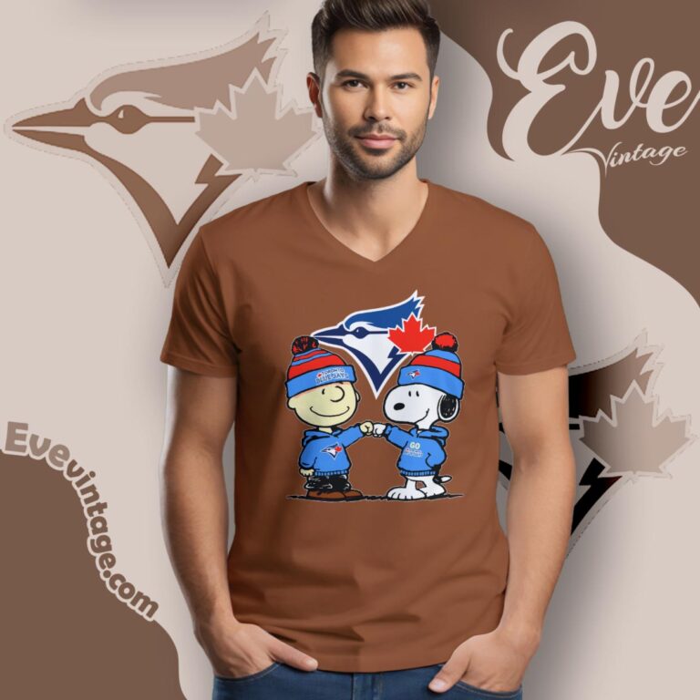 Charlie Brown And Snoopy Toronto Blue Jays Shirt V Neck TShirt Charlie Brown And Snoopy Toronto Blue Jays Shirt V Neck TShirt