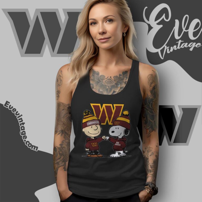 Charlie Brown And Snoopy Washington Commanders Shirt Tank Top Racerback Charlie Brown And Snoopy Washington Commanders Shirt Tank Top Racerback