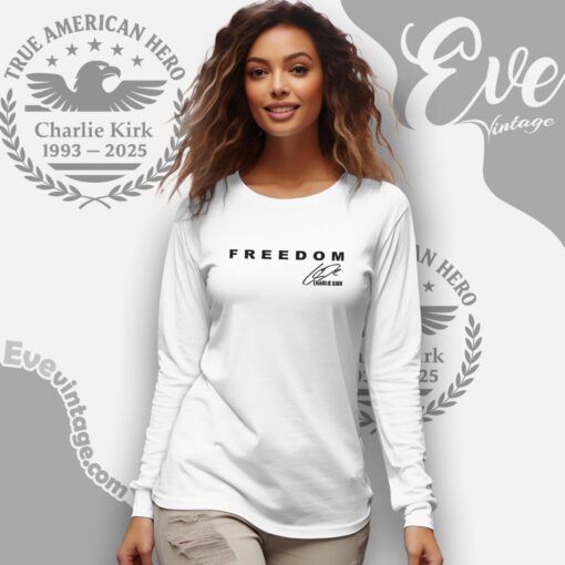 Charlie Kirk Freedom Signature Red Shirt – Wear Red On October 14th