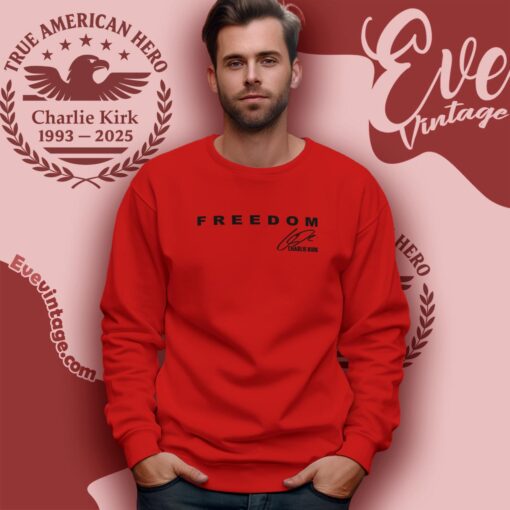 Charlie Kirk Freedom Signature Red Shirt – Wear Red On October 14th