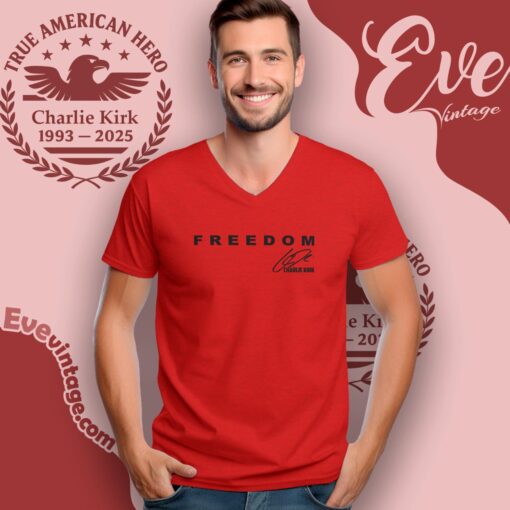 Charlie Kirk Freedom Signature Red Shirt – Wear Red On October 14th