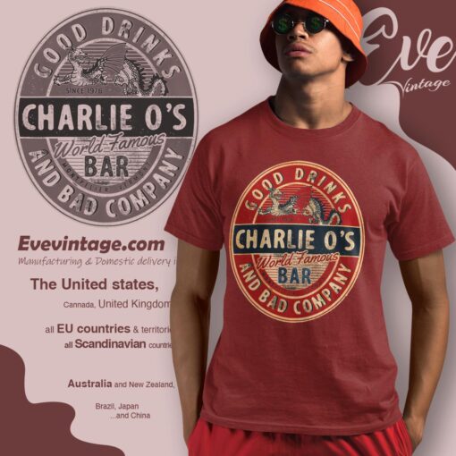 Charlie O’s World Famous Bar Shirt Vermont Dive Bar