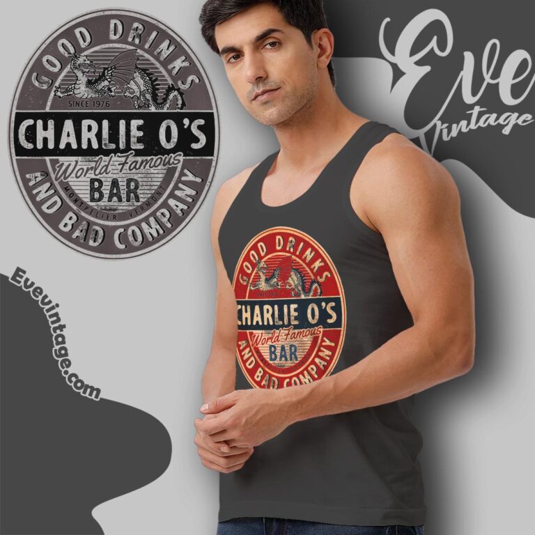 Charlie O's World Famous Bar Vermont Dive Bar Tank Top Racerback Charlie O's World Famous Bar Vermont Dive Bar Tank Top Racerback