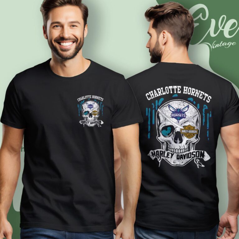 Charlotte Hornets Harley Davidson Skull Women T Shirt Charlotte Hornets Harley Davidson Skull Women T Shirt