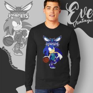 Charlotte Hornets Sonic The Hedgehog Shirt Long Sleeve Tee