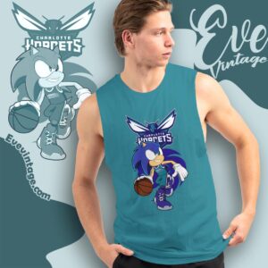 Charlotte Hornets Sonic The Hedgehog Shirt Tank Top Racerback