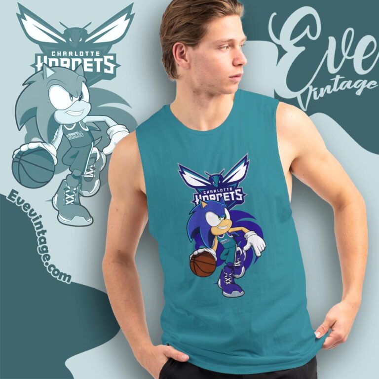 Charlotte Hornets Sonic The Hedgehog Shirt Tank Top Racerback Charlotte Hornets Sonic The Hedgehog Shirt Tank Top Racerback