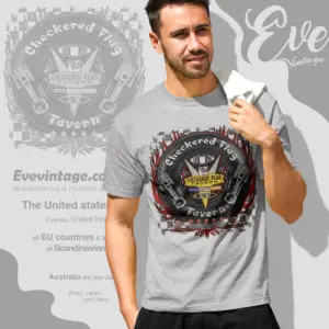 Checkered Flag Tavern Shirt 5 star Indianapolis Dive Bar T shirt
