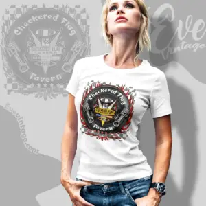 Checkered Flag Tavern Shirt 5 star Indianapolis Dive Bar Women T shirt