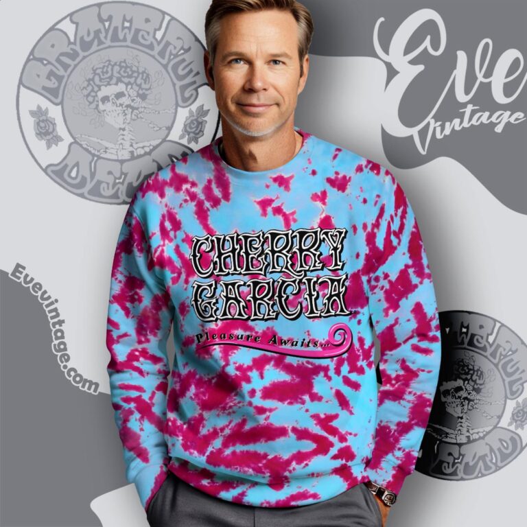 Cherry Garcia Pleasure Awaits Ben Jerry Vermont Finest Tie dye Sweatshirt Cherry Garcia Pleasure Awaits Ben Jerry Vermont Finest Tie dye Sweatshirt