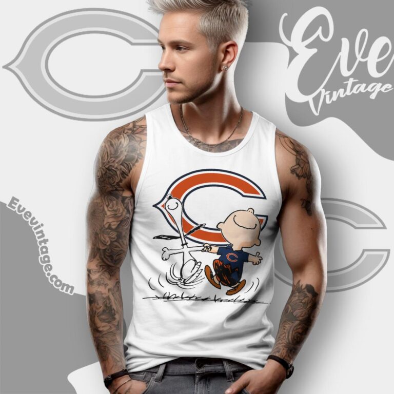 Chicago Bears Charlie Brown Snoopy Happy Dancing Shirt Tank Top Racerback Chicago Bears Charlie Brown Snoopy Happy Dancing Shirt Tank Top Racerback