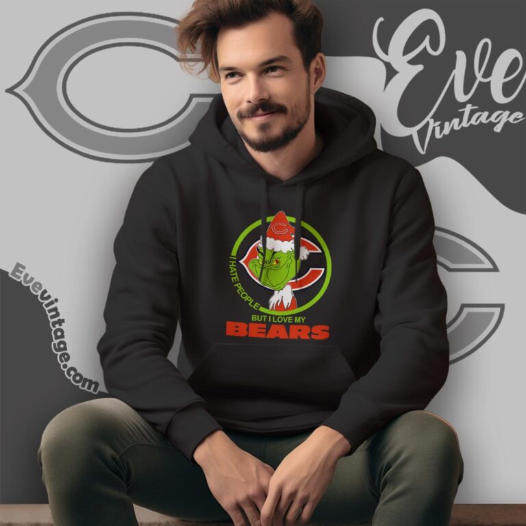 Chicago Bears Christmas Grinch Shirt I Hate People But I Love My Chicago Bears Hoodie Chicago Bears Christmas Grinch Shirt I Hate People But I Love My Chicago Bears Hoodie