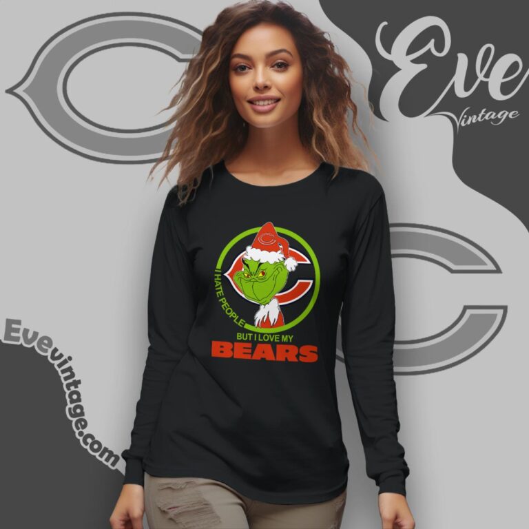 Chicago Bears Christmas Grinch Shirt I Hate People But I Love My Chicago Bears Long Sleeve Tee Chicago Bears Christmas Grinch Shirt I Hate People But I Love My Chicago Bears Long Sleeve Tee