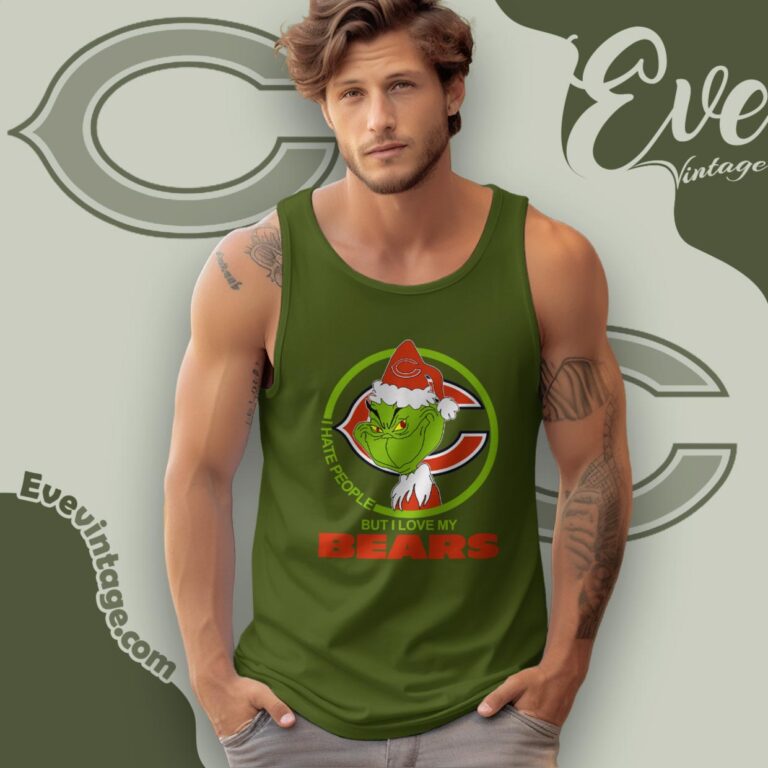 Chicago Bears Christmas Grinch Shirt I Hate People But I Love My Chicago Bears Tank Top Racerback Chicago Bears Christmas Grinch Shirt I Hate People But I Love My Chicago Bears Tank Top Racerback
