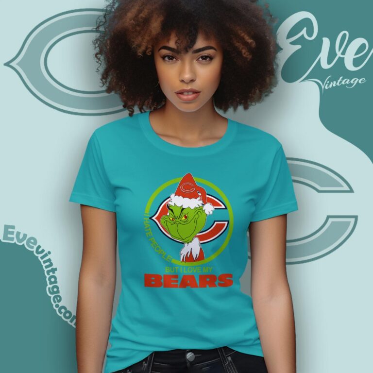 Chicago Bears Christmas Grinch Shirt I Hate People But I Love My Chicago Bears Women T Shirt Chicago Bears Christmas Grinch Shirt I Hate People But I Love My Chicago Bears Women T Shirt