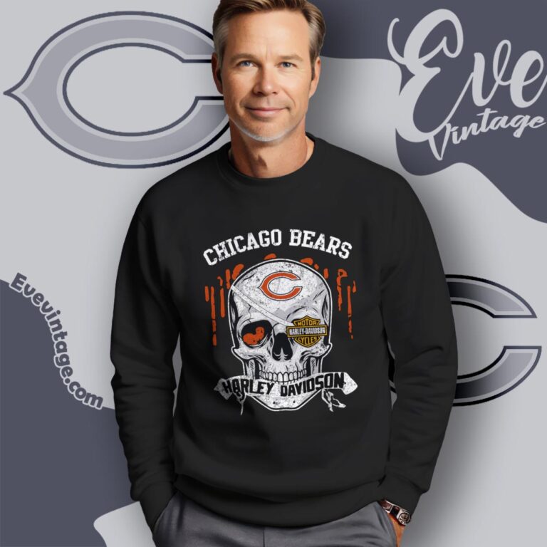 Chicago Bears Harley Davidson Skull Shirt Sweatshirt Chicago Bears Harley Davidson Skull Shirt Sweatshirt