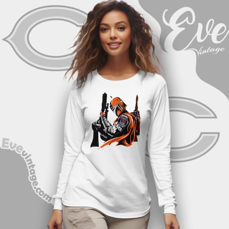 Chicago Bears Mandalorian Star Wars Shirt Long Sleeve Tee Chicago Bears Mandalorian Star Wars Shirt Long Sleeve Tee