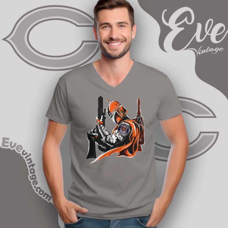 Chicago Bears Mandalorian Star Wars Shirt V Neck TShirt Chicago Bears Mandalorian Star Wars Shirt V Neck TShirt