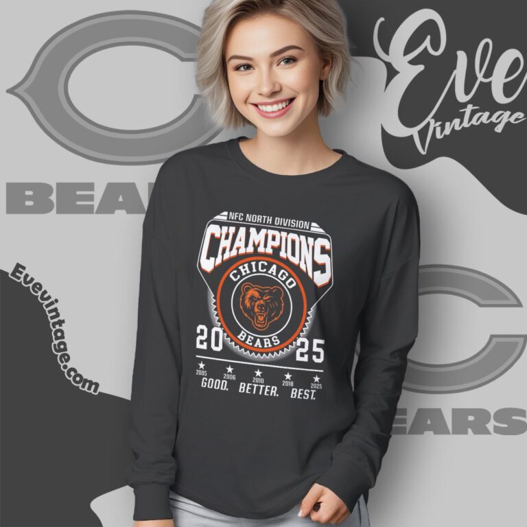 Chicago Bears Nfc North Champions 2025 Shirt Long Sleeve Tee Chicago Bears Nfc North Champions 2025 Shirt Long Sleeve Tee
