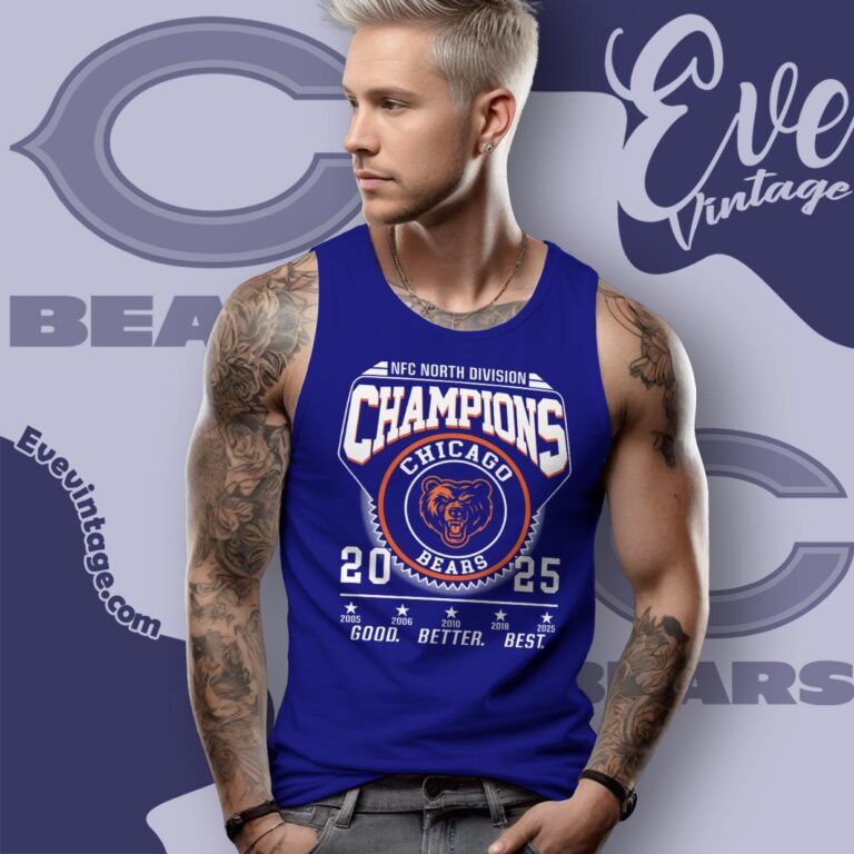 Chicago Bears Nfc North Champions 2025 Shirt Tank Top Racerback Chicago Bears Nfc North Champions 2025 Shirt Tank Top Racerback