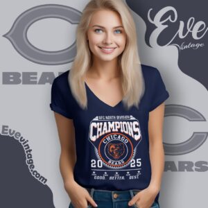 Chicago Bears Nfc North Champions 2025 Shirt V Neck TShirt
