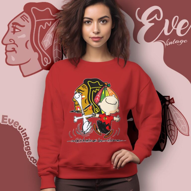 Chicago Blackhawks Charlie Brown Snoopy Happy Dancing Shirt Sweatshirt Chicago Blackhawks Charlie Brown Snoopy Happy Dancing Shirt Sweatshirt