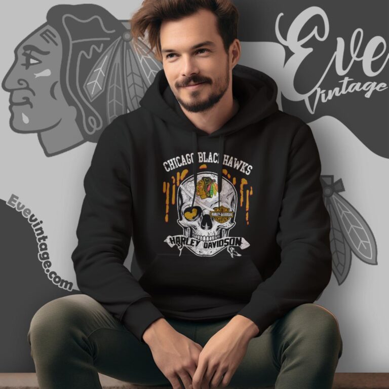 Chicago Blackhawks Harley Davidson Skull Shirt Hoodie Chicago Blackhawks Harley Davidson Skull Shirt Hoodie